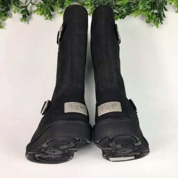 UGG Women’s Black Fur Lined Winter Boots Size 5 Brand New - Picture 4 of 8